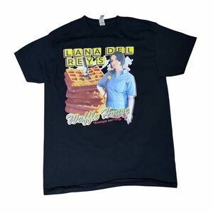 Gildan Black Short-Sleeve Graphic Tee with Yellow & Blue Print